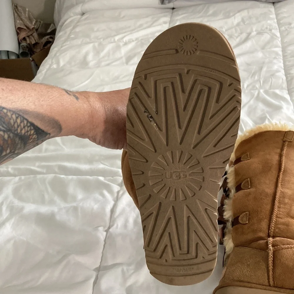 UGG® Bailey Bow II Suede Tall Water-Resistant Cold Weather Boots size 7 - Picture 12 of 17